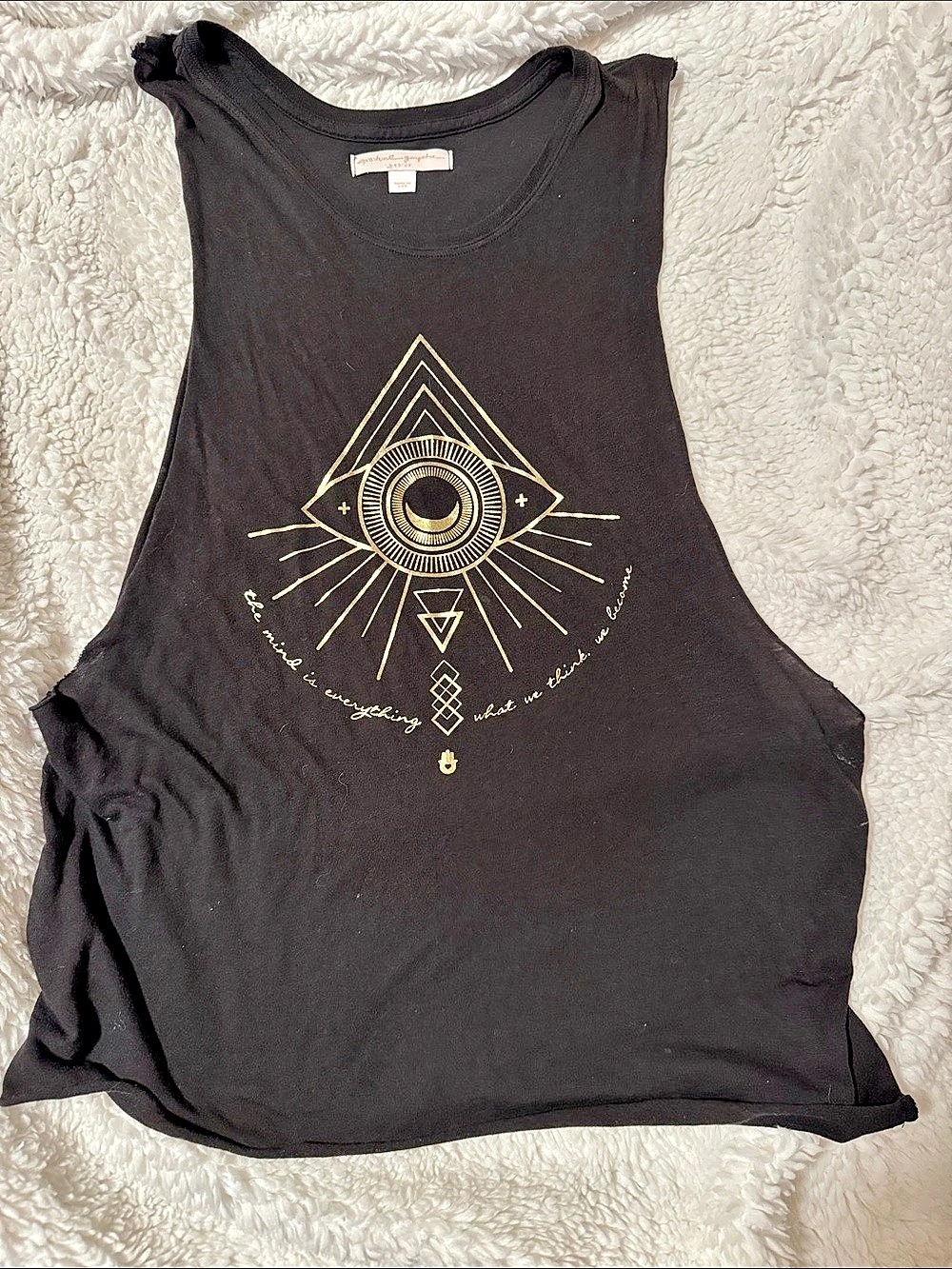 Spiritual Gangster || Divine Eye Spirit Muscle Tank (M) - Black & Gold